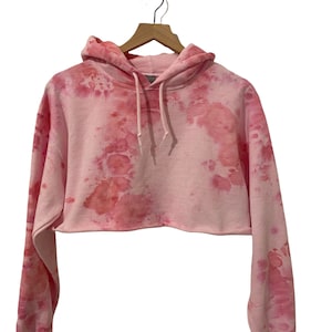 Tie Dye Crop Hoodie Under 300 Tie-Dyed Cropped Hoodie Neon Rainbow