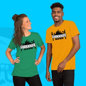 Forkknife Salad Royal, 100% Cotton Unisex Style Fun Comedy Shirts