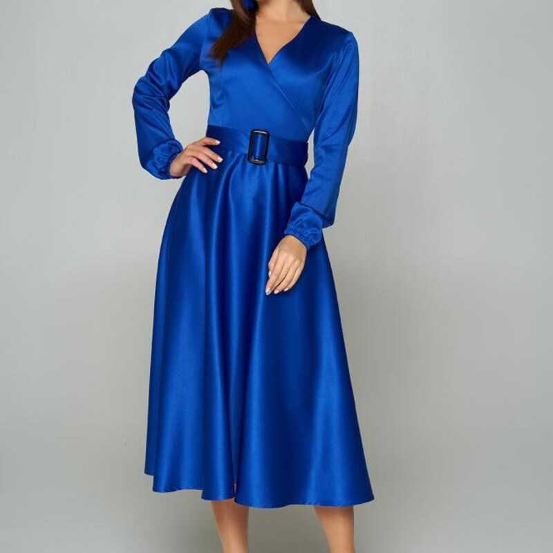 Sequin Floral Print Dress - Blue