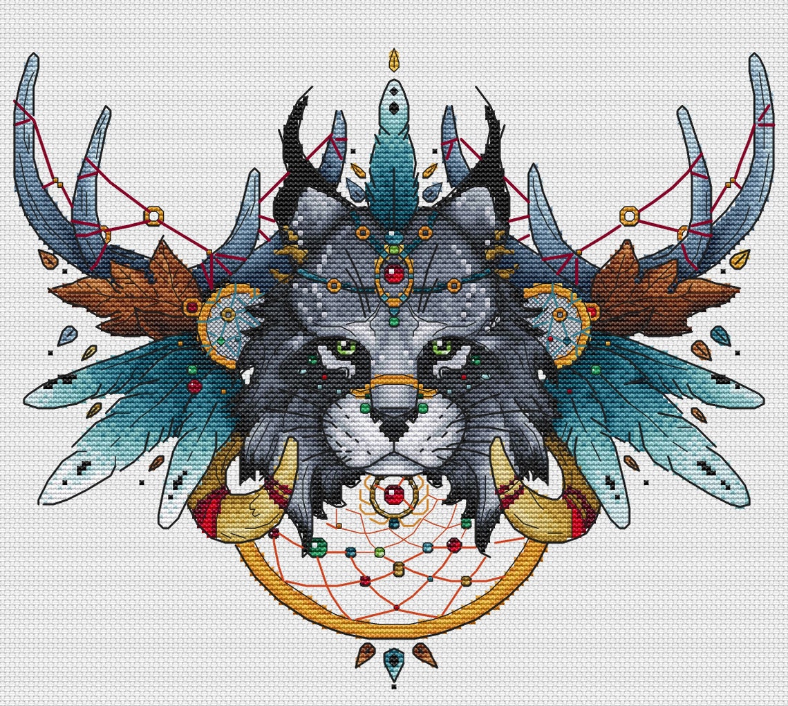 Cross stitch sybju lynx embroidery xstitch sybju pdf  etsy