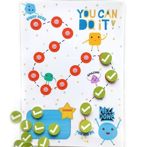 Tableau des récompenses pour les enfants Objectif motivant pour les enfants avec marqueurs amovibles Carte d'entraînement au comportement Développement des habitudes Formation Maternelle