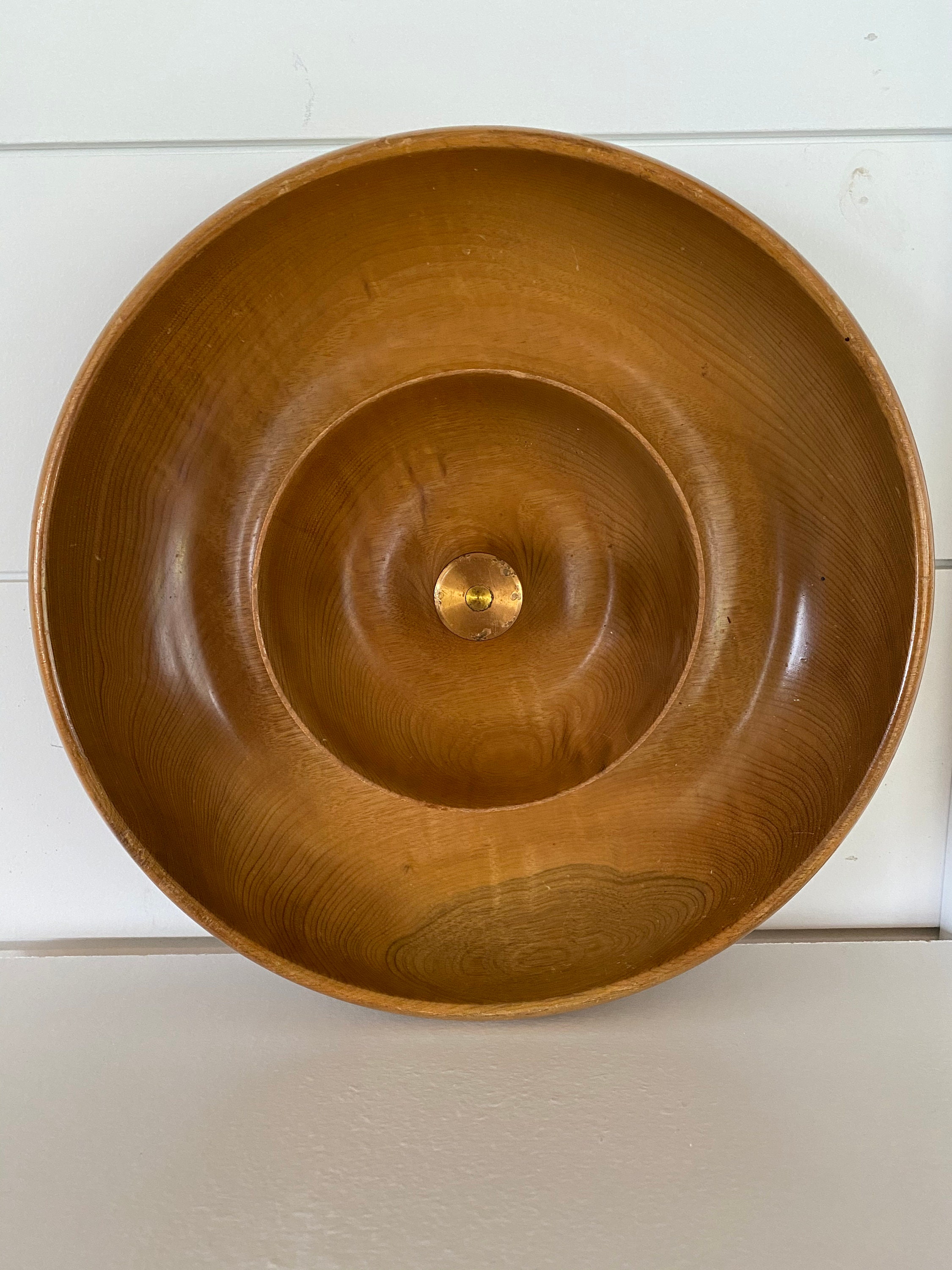 Vintage MCM Myrtlewood Divided Nut Bowl. Etsy Polska