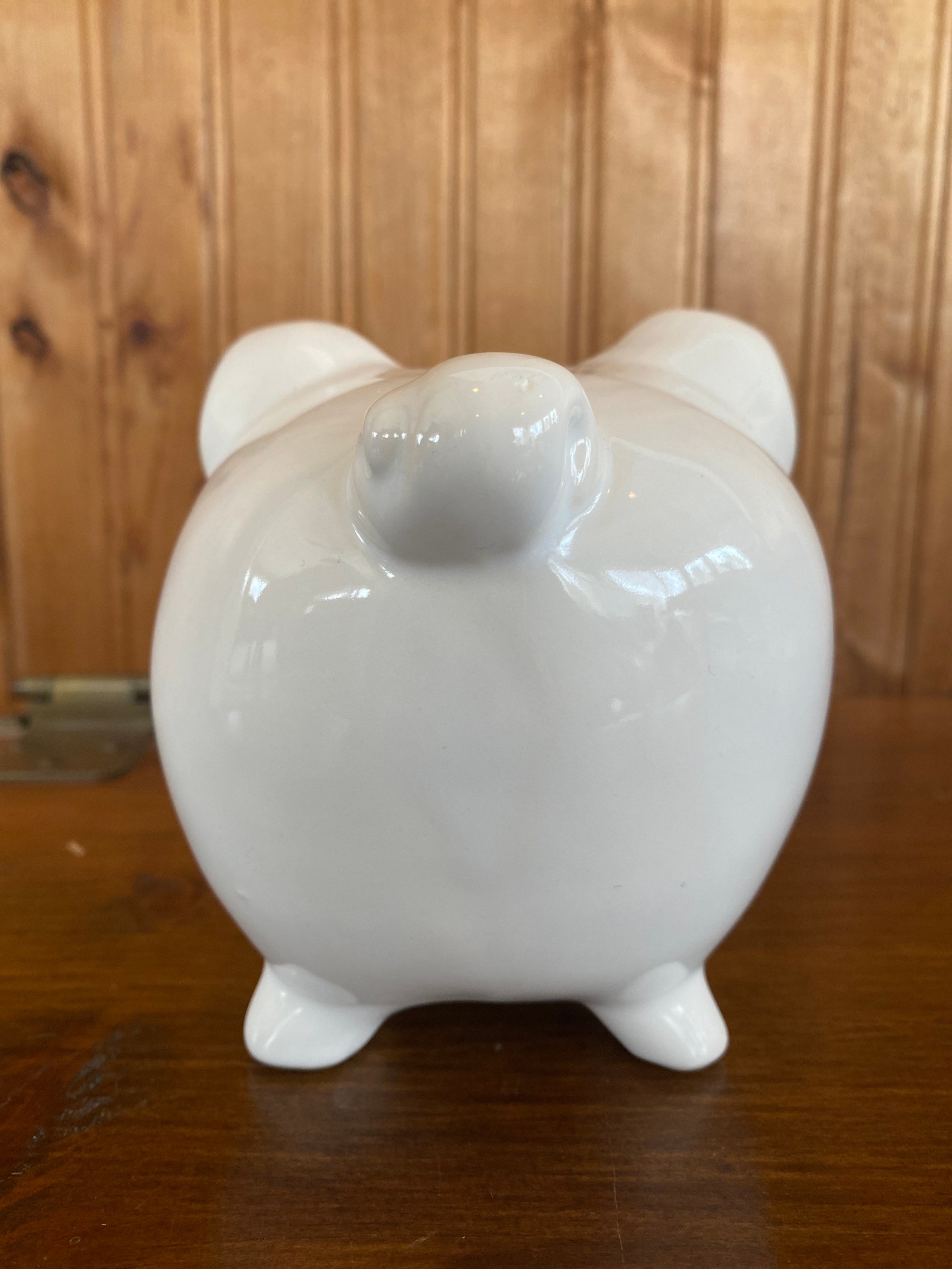 White Ceramic Piggy Bank USA Made Etsy