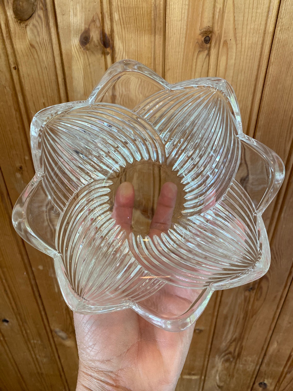 Tulip shaped crystal bowl Etsy