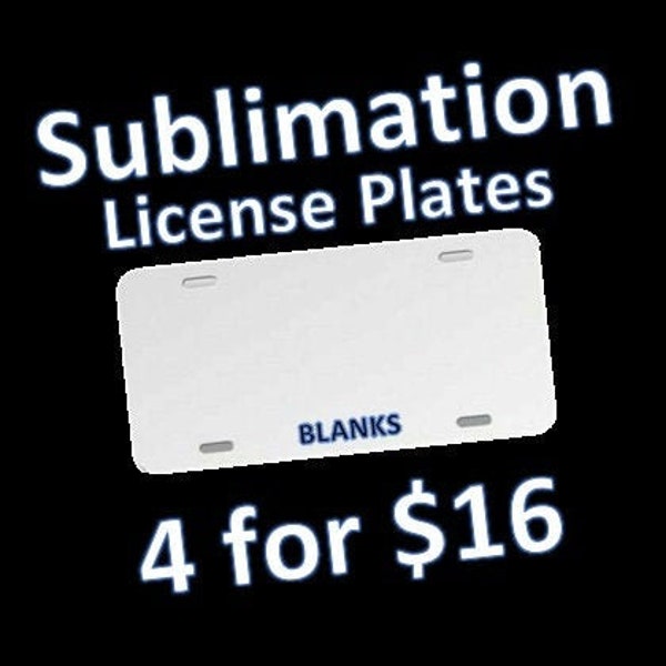 4 Sublimation License Plates