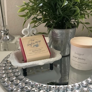 Victorian Style Soap Dish With Handmade Soap, Victorian Metal Soap Dish, Vintage Metal Soap Dish, Bathroom Decor, Perfect Gift For Her