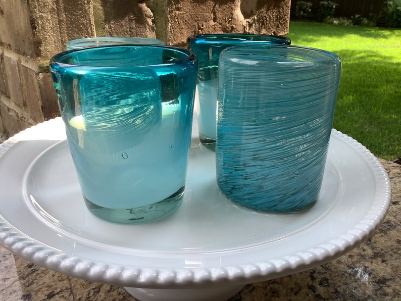 Recycled Handblown Drinking Glasses Handblown Glassware Etsy