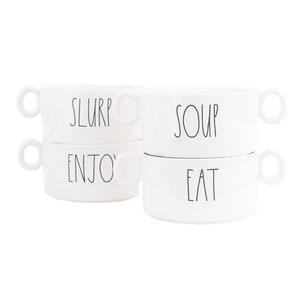 Set di ciotole per zuppa Rae Dunn Artisan con la tua scelta di zuppa / Set di ciotole per zuppa Rae Dunn / Ciotola per zuppa di peperoncino Yum / Ciotole per snack di cereali / Ciotole