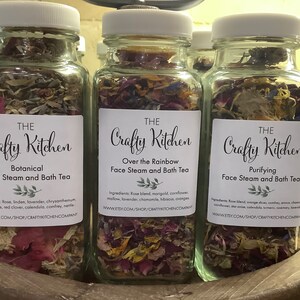 Chá botânico para banho e vapor facial, chás de banho de ervas, vaporizador facial, chá de banho de sálvia, presentes de spa, chá de banho facial orgânico, conjunto de presente de spa de ervas