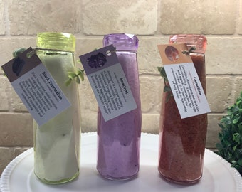 Crystal Infused Bath Salt in Reusable Tumbler, Raw Crystals, Bath Salts, Milk Bath, Spa Gifts, Crystal Infused, Crystals