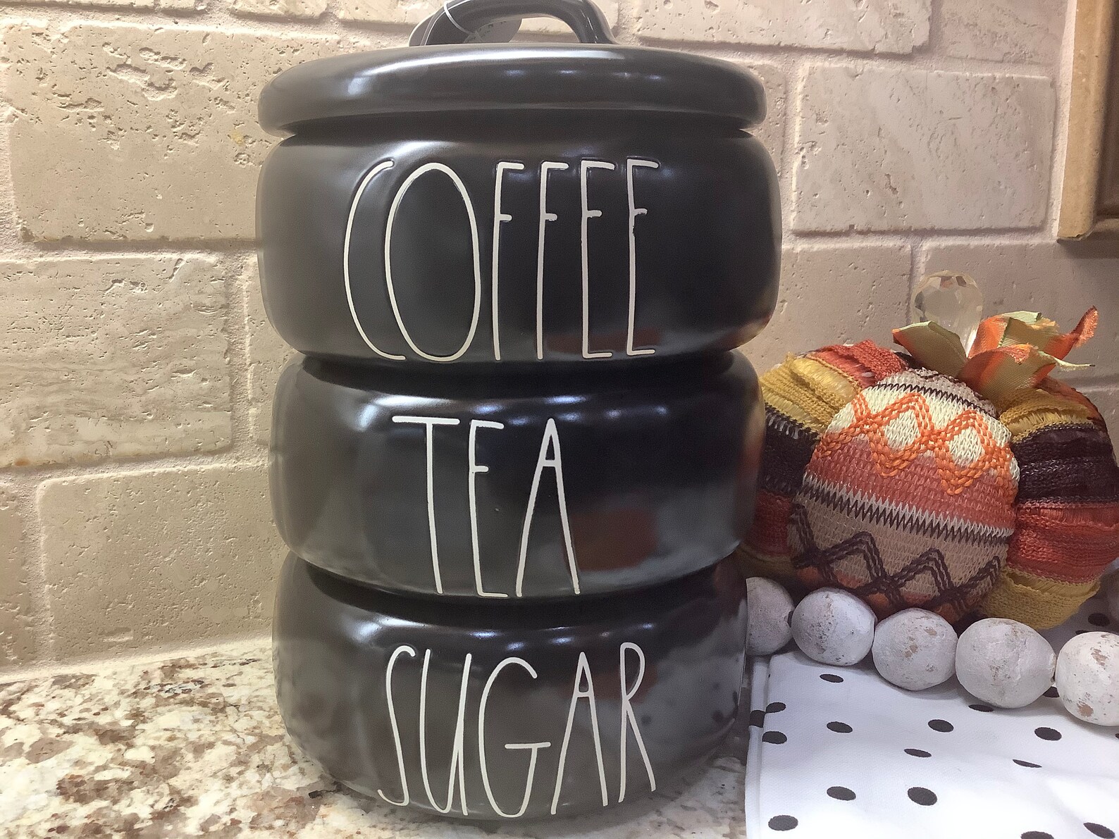 Rae Dunn Stacked Canisters Black Rae Dunn Canister Set Rae Etsy