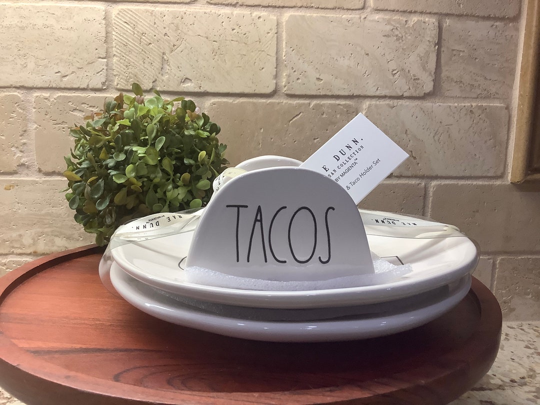 Rae Dunn Taco Plates and Taco Holder Set Rae Dunn Taco Set Ceramic
