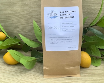 Zero Waste All Natural Laundry Detergent, Clean Citrus Scent