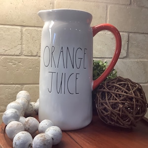 Rae Dunn Orange Juice Pitcher | Rae Dunn Pitcher | Ceramic Orange Juice Pitcher |  Modern Orange Pitcher  | Perfect Juice Pitcher