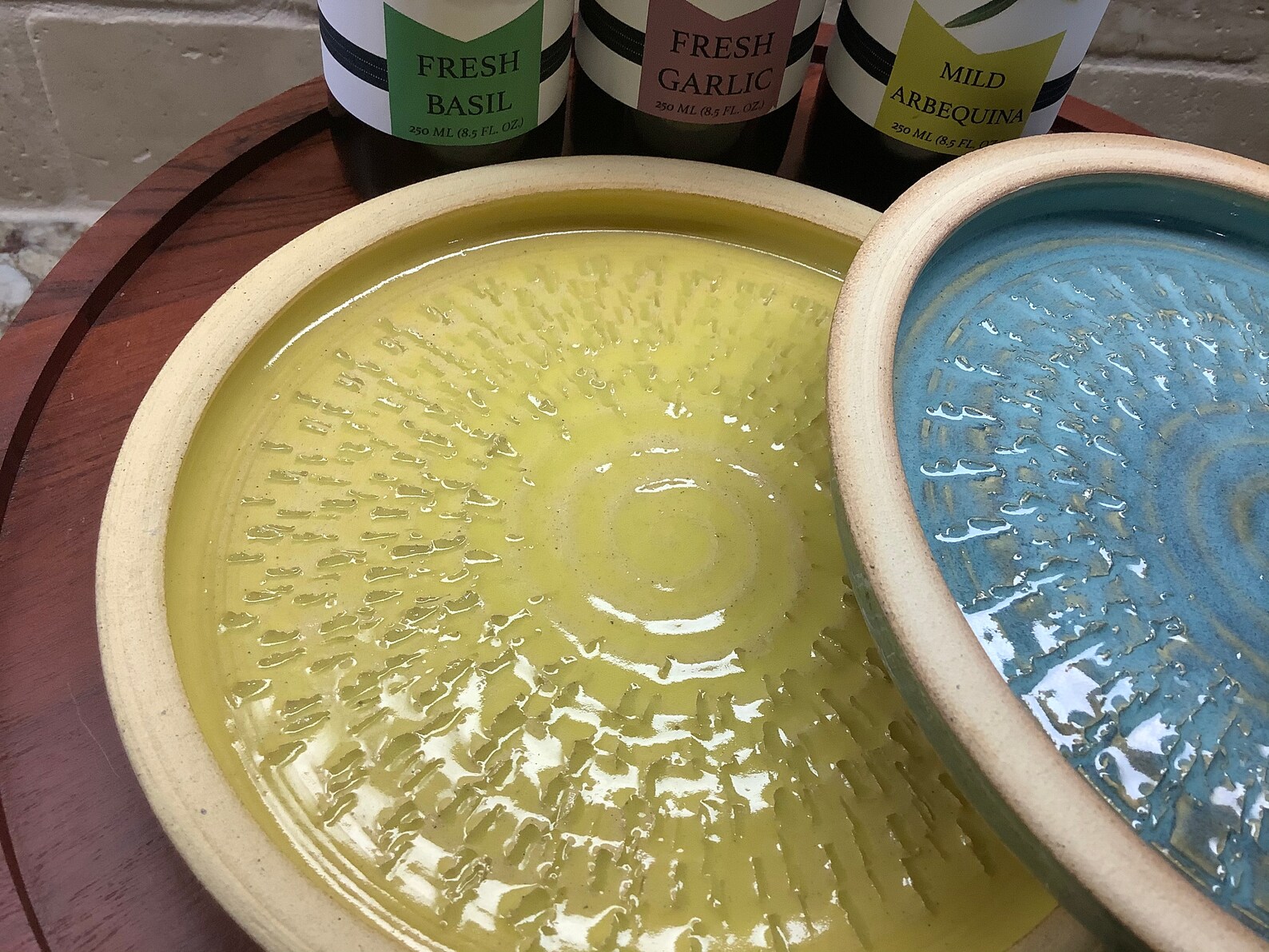 Handmade Grater Plate Gift Set Dipping Plates Olive Oil Etsy