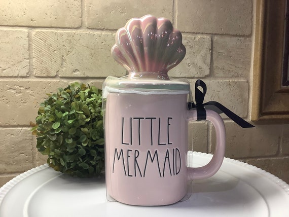 Rae Dunn Little Mermaid Mug With Shell Topper, Rae Dunn Disney