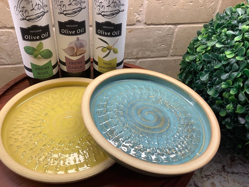 Handmade Grater Plate Gift Set Dipping Plates Olive Oil Etsy