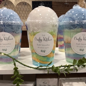 Bubbelbadsmoothie, bubbelbad voor kinderen, bad met smoothie, bad met geurende smoothie, cadeau voor badliefhebber, 16 oz mesh-spons