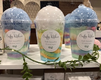 Bubble Bath Smoothie, Kids Bubble Baths, Smoothie Soaking Bath, Smoothie Scented Bath Soak, Gift For Bath Lover, 16 Oz Mesh Sponge