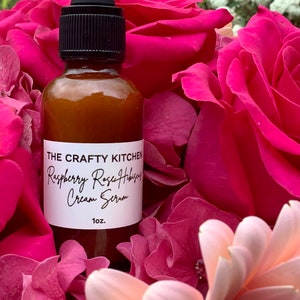 Raspberry Rose Hibiscus Cream Serum, Face Serum, Natural Skincare, Face Oil, serums, Cream serum