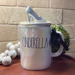Rae Dunn Cinderella Disney Princess Mugs, Pearlescent White Mug, Rae Dunn Disney Mugs, Rae Dunn Mugs, Rae Dunn Ceramic Mug