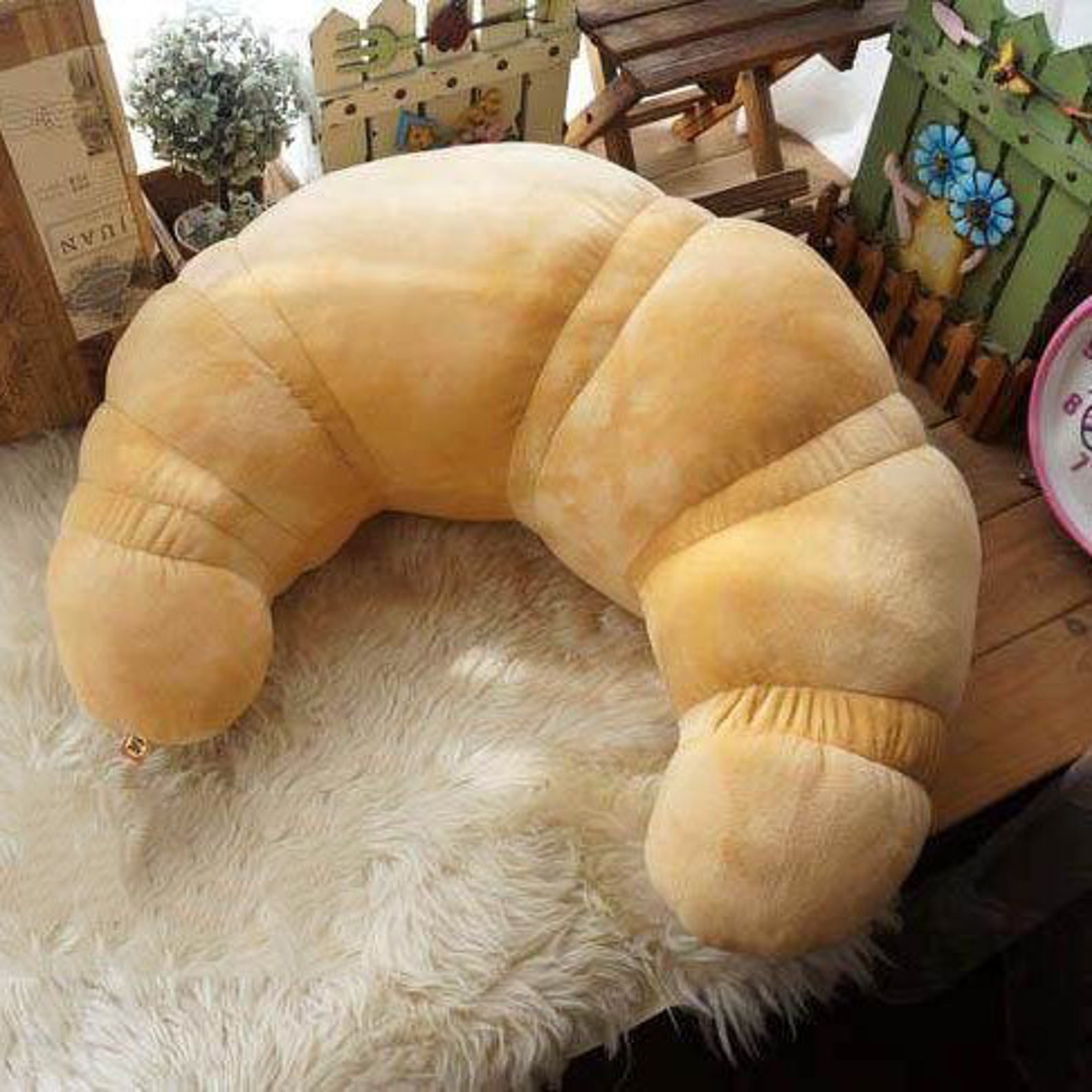 Big Size Food Plush Toys Giant Croissant Plushies Cushion Etsy