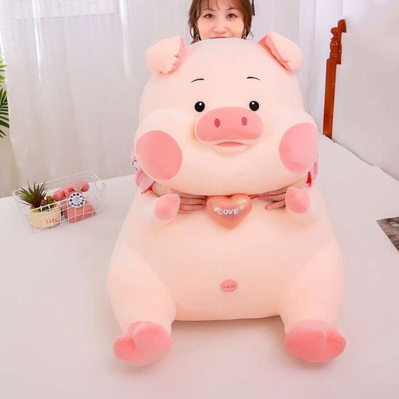 Giant Pig Stuffed Animal Plush Toy Pink Pig Plushies Kawaii Etsy