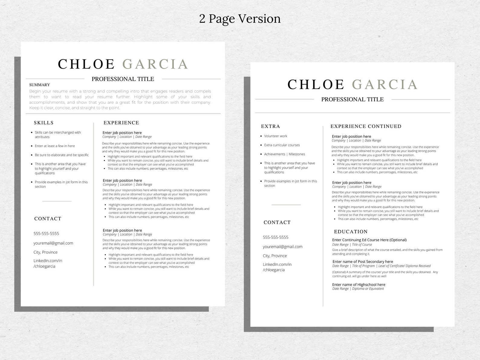 Professional Resume Template | Minimalist Resume Template | CV Template ...