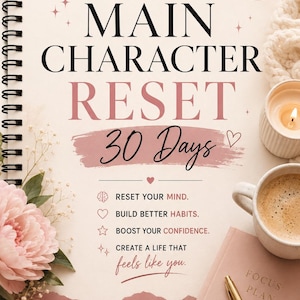 Reto de reinicio de vida de 30 días / Cuaderno de trabajo para reiniciar el personaje principal para mujeres