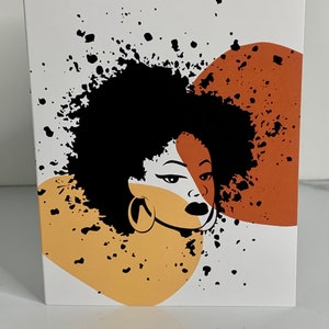Lisa ~ Handgemaakte kleurrijke wenskaart met Naturalista vrouw op de cover