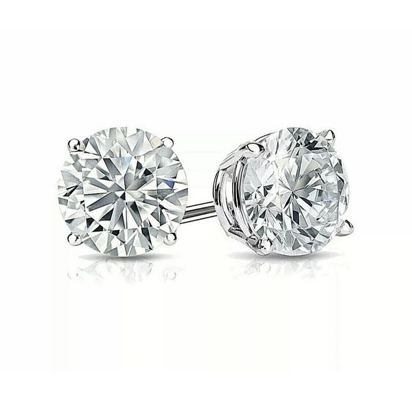 1.00 Carat Stud Earrings Round Stud Earrings 14K White Gold 6mm Gift Stud Value 395