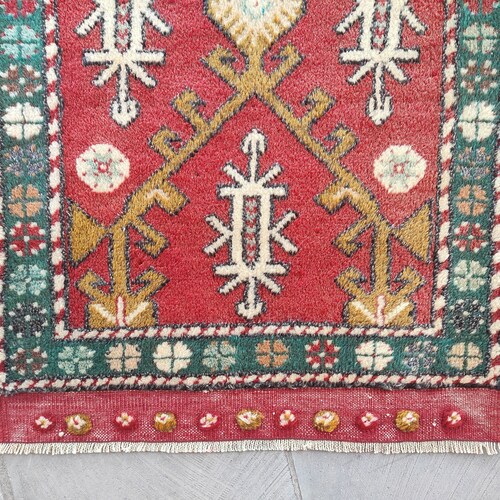 Fethiye rug, Small rug, 1.8x2.9 feet, Accent rug, shops Oushak rug, Area rug, Handcrafted rug, Turkish rug, Wool rug, Free shipping, KT5058