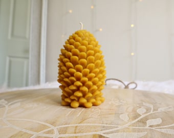 pine  cone beeswax candle