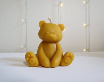 teddy bear beeswax candle (handcrafted) 100% beeswax