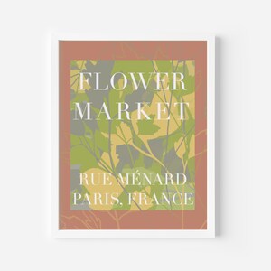 Blumenmarkt: Boho Chic Vintage, Petersilie Kraut, Botanischer Garten, Frankreich Französisch Paris, Original Kunstwerk Poster Sofortiger digitaler Download