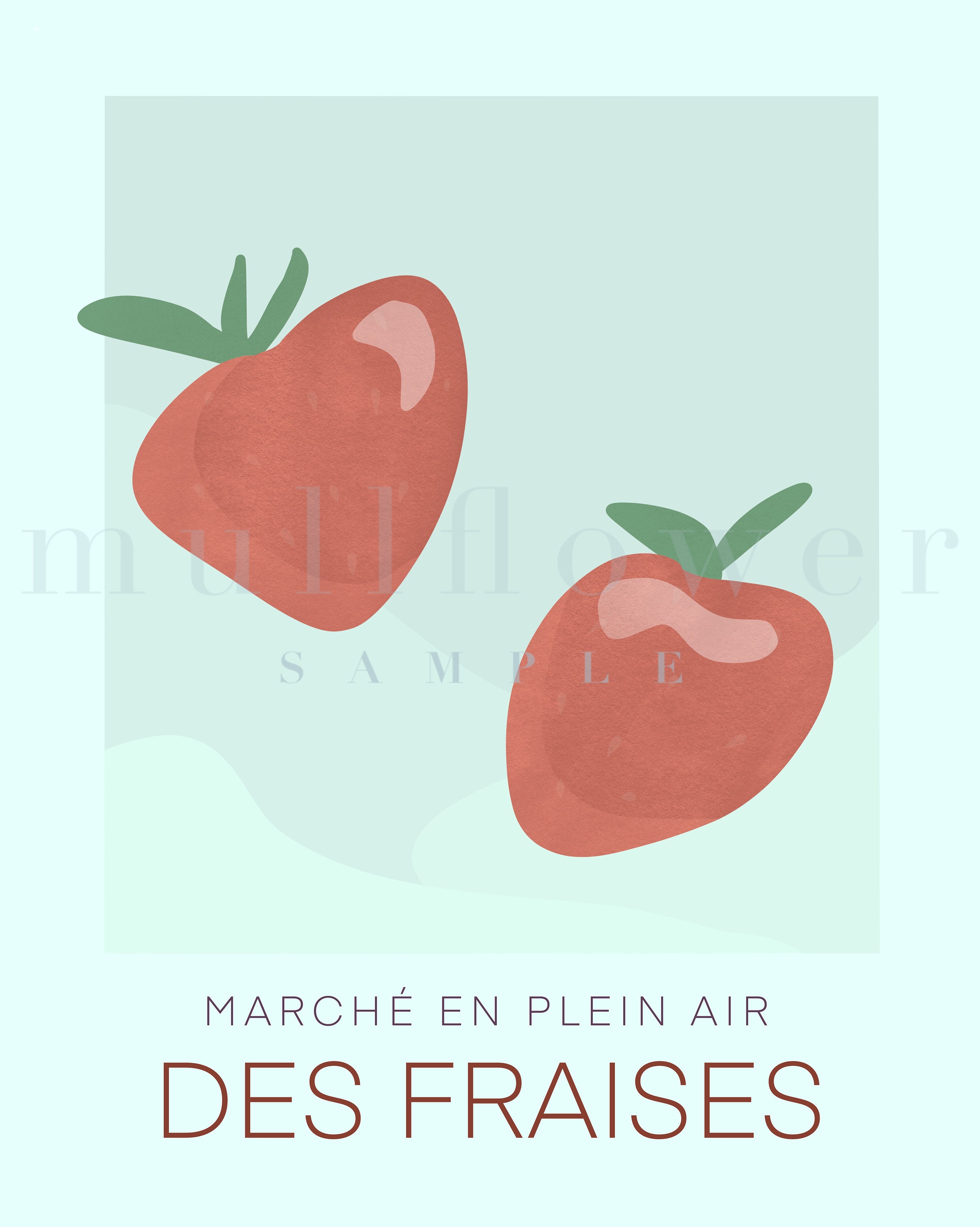 French Market Strawberries France French Language Fraises Etsy UK