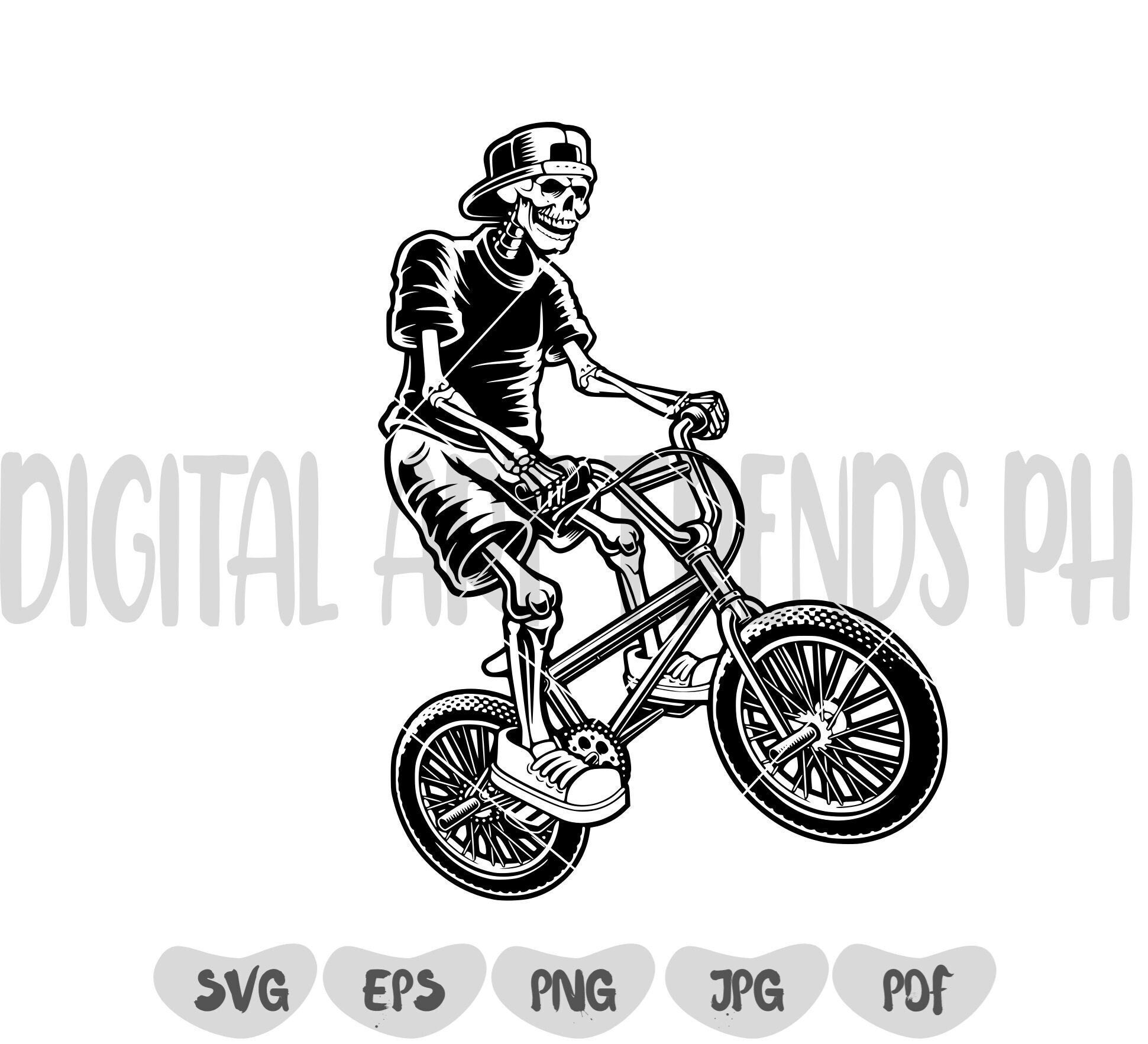 Skeleton Riding Bicycle SVG Cycling SVG Bike SVG Bmx Etsy Australia