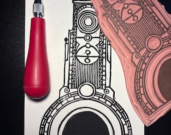 Linogravure Epic Universe Celial Park Portail de Kronos