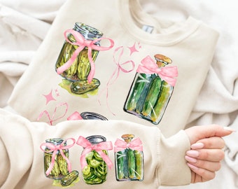Söt Pickles Sublimering Png-fil | Rosa Coquette Rosett Trendigt Band Målad Pickles Skjorta Och Ärm Mjuk Girlie Design
