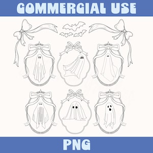 Può includere: Sei illustrazioni in bianco e nero di fantasmi in cornici ovali con fiocchi. Ogni fantasma ha un'espressione diversa. Le illustrazioni sono perfette per l'artigianato e i progetti di Halloween.