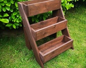 Stepped Garden Planter 39 Maxi 39 60cm - 3 Tier Wooden Herb Planter - Plant Stand