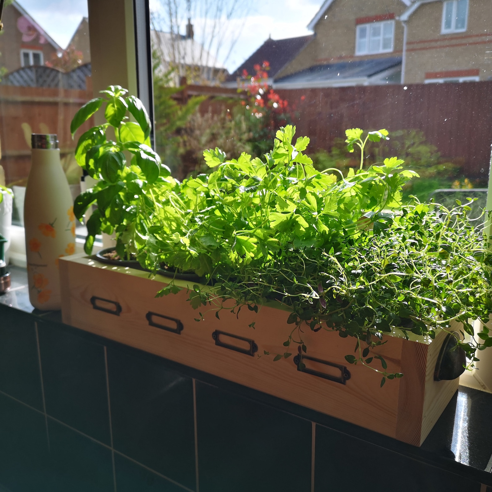 Wooden Herb Box 50cm Window Sill Box Kitchen Planter Etsy