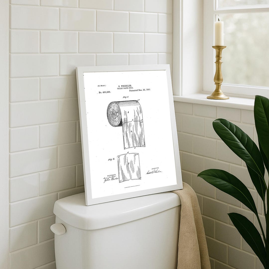 Vintage Toilet Paper Patent Print: Funny Bathroom Wall Art - Etsy