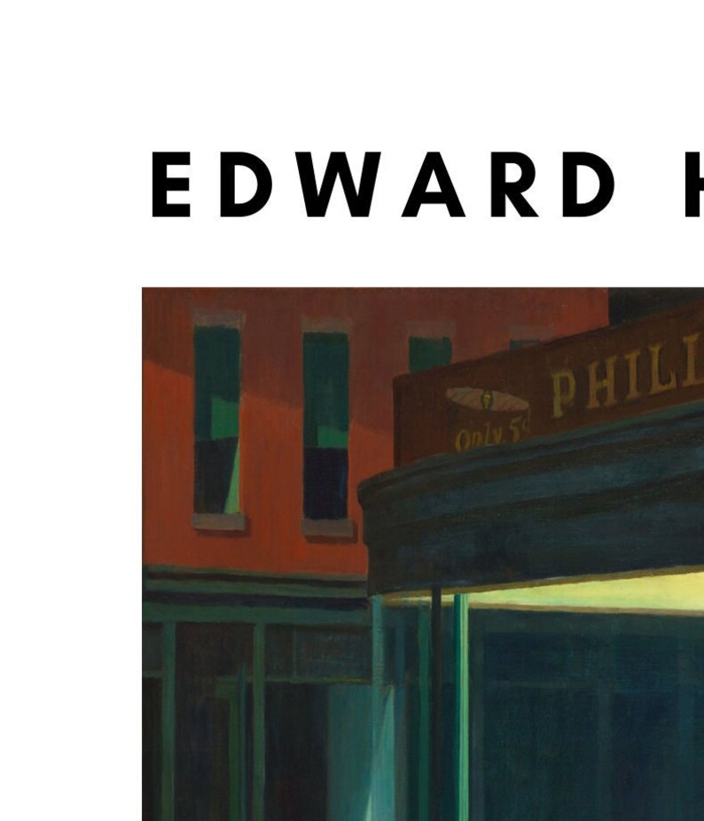 Edward Hopper Nighthawks, T, American Realist Art, Urban Scene Art