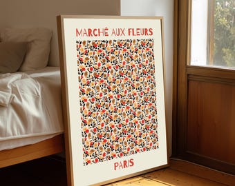 Vintage Flower Market Print: Marché aux Fleurs, Paris Wall Art