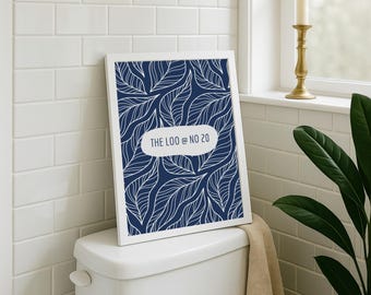 Personalized Bathroom Print: Floral Loo Poster, Funny Wall Decor