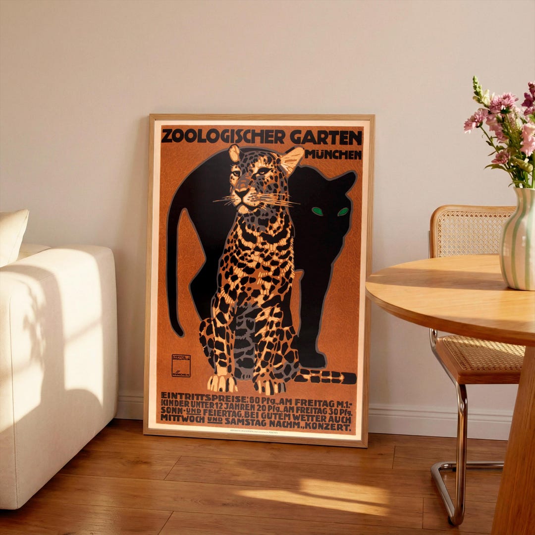 Vintage Munich Zoo Poster 1912 - Ludwig Hohlwein, Black Panther