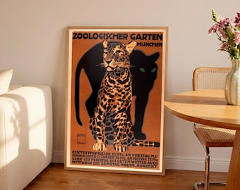 Vintage Munich Zoo Poster 1912 - Ludwig Hohlwein, Black Panther