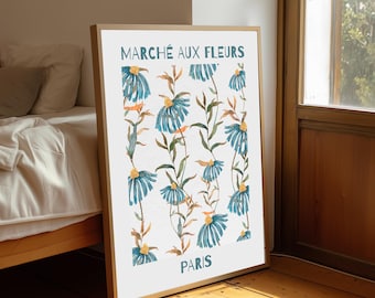 Marché aux Fleurs Vintage Print: Paris Flower Market Wall Art