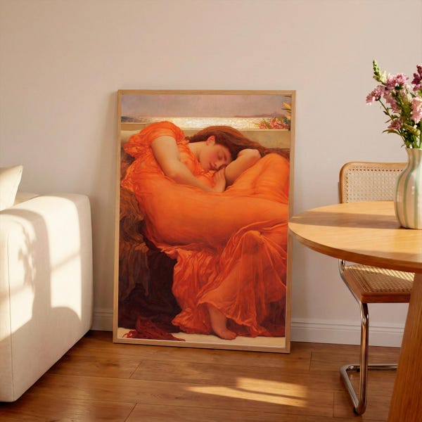 Impressão "Flaming June" de Frederic Leighton: Pôster em papel de belas artes